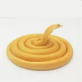 Realistic yellow soft rubber coiled toy snake model for prank props and kids play - 120cm Cobra / Gold
