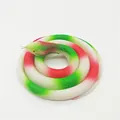 Realistic soft rubber prank toy snake model in green red and white tri-color gradient - 80cm White Patterned Field Snake / White Floral