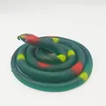 Realistic green soft rubber simulation snake toy with red head and yellow spots for pranks - 120cm Field Snake / Dark Green