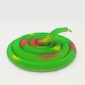 Realistic coiled green soft rubber toy snake model for pranks and educational display - 120cm Cobra / Green