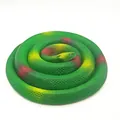 Realistic green toy snake with yellow spots coiled for prank games made of soft rubber - 140cm Thick Snake / Green