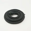 Realistic black soft rubber coiled snake toy model for pranks, party props and display - 80cm Field Snake / Black