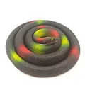 High-quality realistic coiled toy snake with colorful red and yellow scales pattern - 140cm Thick Snake / Brown