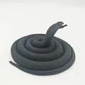 Realistic black rubber cobra toy snake for prank props and animal models. - 80cm Cobra / Black