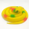 Realistic coiled yellow rubber toy snake with green and red accents for fun pranks - 140cm King Cobra / Yellow
