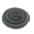 Realistic black coiled toy snake prank prop animal model for kids and halloween decoration - 140cm Thick Snake / Black