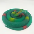Realistic green rubber toy snake coiled model for pranks and display - 140cm King Cobra / Dark Green