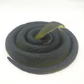 Realistic coiled green and black rubber snake toy for children prank and animal model decor - 140cm King Cobra / Black Cyan