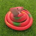 Realistic red soft rubber cobra toy snake for pranks, animal model display prop - 70cm Cobra / Red Patterned