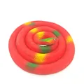 Coiled realistic simulation rubber toy snake in vibrant red yellow and green colors - 140cm Thick Snake / Red