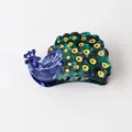 Acetate peacock hair claw clip featuring intricate feather patterns and vibrant colors - Swinging Tail Peacock (3#)