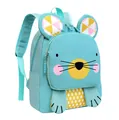 Linda mochila escolar de ratón de dibujos animados turquesa para niños de 2 a 7 años - Ratón Verde