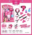 Girls' pink pretend hair styling toy kit with blow dryer, mirror, and styling accessories. - Pink Heart Bag Set (59264)