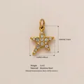 Ciondolo a stella in acciaio inossidabile dorato con strass, variante da 18 mm - Ciondolo Stella Irregolare