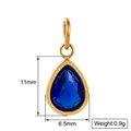 Eleganter 18 Karat vergoldeter Edelstahlanhänger in Tropfenform mit blauem Edelstein - September Tropfen Anhänger