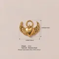 Goldener Herzanhänger mit Flügeln aus Edelstahl für DIY-Halsketten und Armbänder - Herz Flügel Anhänger