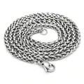 High-quality stainless steel wheat chain necklace for men featuring a secure lobster clasp - 18+5CM Bracelet / 3mm / Silver