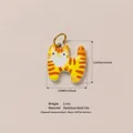 Niedlicher orange gestreifter Katzenanhänger aus 316 Edelstahl für DIY Schmuckherstellung. - Kleine Orangefarbene Katze Anhänger (10)