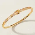 Elegant gold copper bangle with zirconia pavé and buckle design for women's fashion - Gold Light Luxury Bangle BS-J5517G