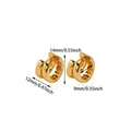 Detailed size specifications for 18K gold-plated double-layer huggie hoop earrings - Double Layer Hoop Huggie Style (G9116175)