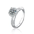 Eleganter 1ct Moissanit Meerjungfrau Prinzessin Ring aus 925er Sterlingsilber Glanz - 1 Karat Moissanit (Luxus-Edition) / Einstellbar Offen