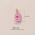 Rosa Herz-Umschlag-Anhänger aus Kupfer, 20mm x 12mm DIY-Schmuckzubehör für Ketten. - Rosa Umschlaganhänger