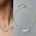 Minimalist 18k gold plated titanium steel necklace with natural freshwater pearls - Necklace - Style I