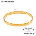 Bracciale rigido geometrico in acciaio inossidabile dorato, diametro interno 60 mm - Stile Cuori Impilati (Z017-Bracciale Oro)