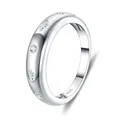 Premium adjustable 925 sterling silver ring featuring multiple sparkling moissanite stones - Adjustable Open / 5-Stone Band Style (R17389)