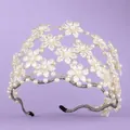 Elegant handmade floral pearl headband for wedding or vintage party accessory decoration - Versatile Everyday White Headband TS-J3183