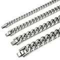 Detail von Edelstahl-Panzerketten in vier verschiedenen Breiten mit Schmuckverschlüssen - Schmuckverschluss-Stil / 6mm Breite x 50cm Länge / Silber
