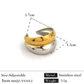 Anello regolabile bicolore in acciaio inossidabile oro e argento placcato 18k - Regolabile / Stile bicolore curvo largo (JZ-YS364-J) / Bicolore (Oro e Argento)