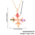 Elegante collana con ciondolo a croce in oro rosa con zirconi colorati per donna - Collana / Colorato