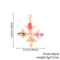 Ciondolo collana croce con zirconi colorati e finitura in oro rosa elegante e raffinata - un solo ciondolo, senza catena / Colorato