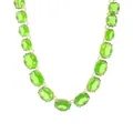 Bohemian style vibrant green geometric gemstone choker necklace with gold setting - Green Octagonal Necklace (N13926)