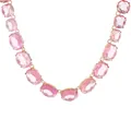 Pink geometric octagonal jelly stone choker necklace in bohemian style - Pink Octagonal Necklace (N13929)