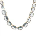 Bohemian style geometric necklace featuring multi-faceted clear grey jelly stones - Grey Octagonal Necklace (N13930)
