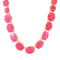 Chic Bohemian style pink jelly geometric faceted necklace with gold finish for women fashion - Bright Rose Red Octagonal Necklace (N13931)