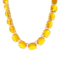 Bohemian style jelly necklace with translucent amber yellow geometric stones. - Yellow Round Necklace (N13920)