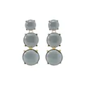 Elegant grey jelly-like graduated round drop earrings with stylish gold claw settings. - Grey Round Earrings (E15158)