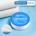 Extra thick disposable white compressed bath towel 70x100cm featuring pearl texture - 1 Piece/Pack (Cardboard) V2.0 / 70*100CM / White