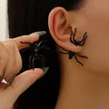 Gothic black spider stud earrings for women unique punk rock style halloween jewelry gift - Black Spiders (2 Black Spiders 5109)