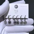 Exklusives Set mit drei Mikro-Pave-Zirkonia-Smiley-Creolen und S925-Silbersteckern - Lächelndes Gesichts Etikett Stil (2824)