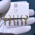 Drei Paar vergoldete Ananas-Ohrringe Set mit klarem Zirkon - Ananasform Anhänger Stil (2837)