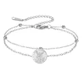 Double-layered 304 stainless steel chain bracelet with a Saint Michael religious medal - Double Layer Chain - Saint Michael / Steel