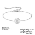 Bracelet en acier inoxydable argenté avec pendentif Saint Michel et chaîne 17+5cm - Chaîne à Maillons - Saint Michel / Acier