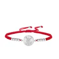 Bracelet médaillon Saint Michel avec corde tressée rouge et perles en acier inoxydable - Cordon Tressé - Saint Michel / Acier Rouge