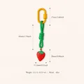 Handgemaakte aardbei hanger van legering met groen touw en gele karabijnhaak voor tassen - Aardbei Decoratie