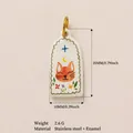Pendaglio a gatto in smalto e acciaio inossidabile, misura 20 mm - Volpe