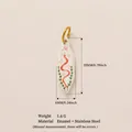 Ciondolo in smalto dipinto a mano con serpente rosso e anello in acciaio dorato - Serpente Rosa